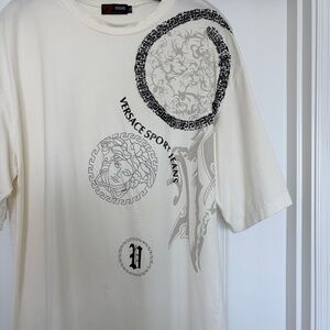 Mens Vintage Genuine VERSACE super quality WHITE Pre-Owned T-Shirt XXL Rare